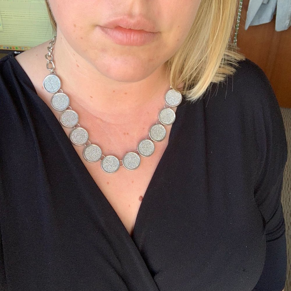 New York & Company Silver Disc Necklace